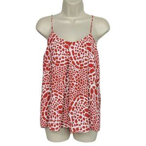 Southern Frock Tank Top Red White Geometric Small